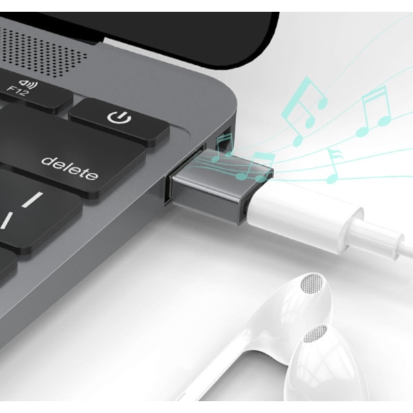 INF USB-A (hane) till USB-C (hona) adapter Svart