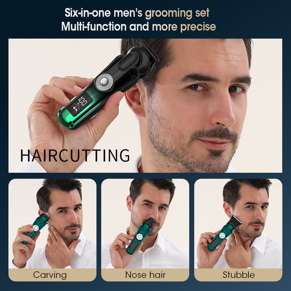 6-i-1 Multifunktionel Hårtrimmer Sæt Black Black