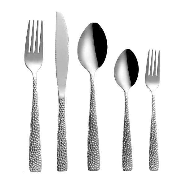 5-delad kniv och gaffel i rostfritt stål