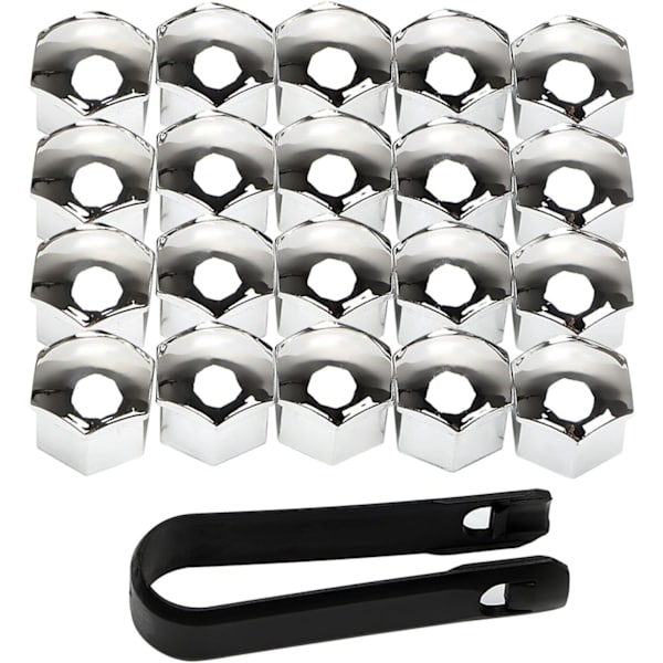 INF Hjulmutterkåpa / Hjulbultskåpa 20-pack med monteringsverktyg 19 mm