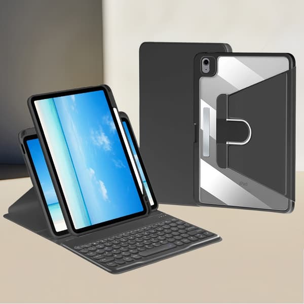 360° Roterande Ställ Bluetooth Tangentbordsfodral Kompatibelt med iPad 7:e/8:e/9:e Generationen 10.2 tum