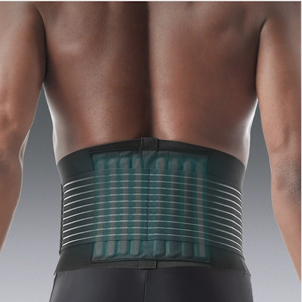 Vægtløftningsbælte til mænd - Sort Polyesterfiber - Ideel til Squat og Dødløft XL XL
