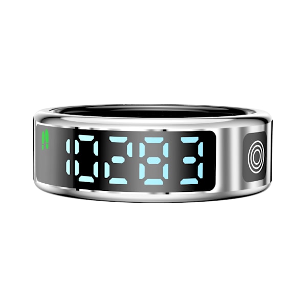 SR08 Smart Ring: Sundheds- og fitnesstracker med LED-display, kompatibel med Android og iOS Silver 9 Silver 9