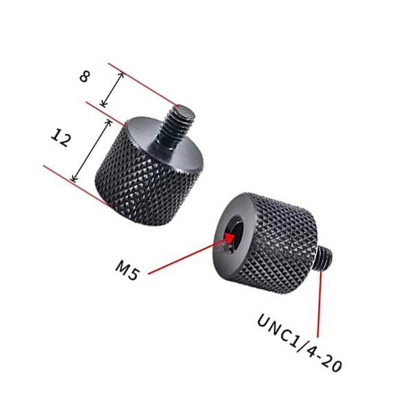 Adapteri 1/4" to M10 jalustalle ja kameroille - 5 kpl M5