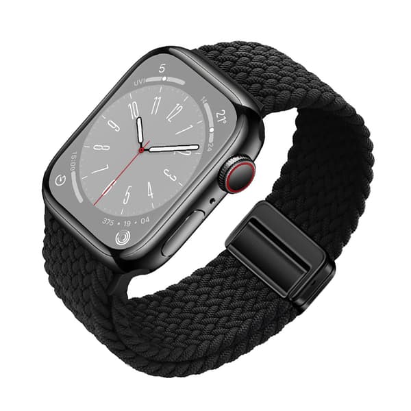 Starlight Nylon Braided Watch Strap för Apple Watch Black S Black S