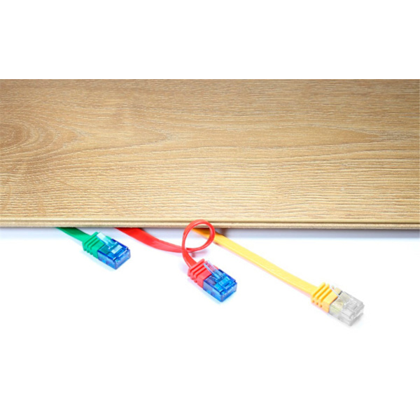 CAT 6A litteä patch-kaapeli U/UTP, punainen