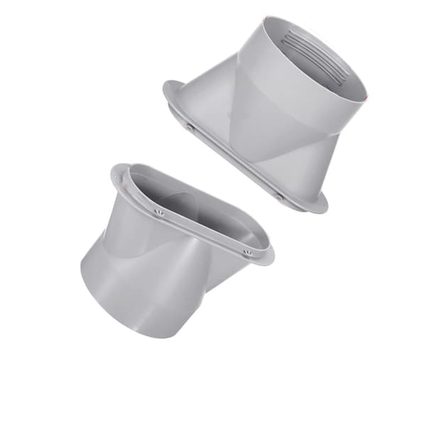 Portabel luftkonditioneringsadapter No.8 13cm flat munstycke för väggutlopp - grå ABS avgasadapter, kompatibelt med Midea