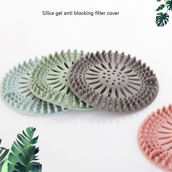 Hair Catcher Bruseafløbsdæksel Pink/Blå/Grøn/Grå 4 stk