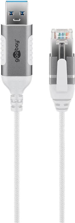 Ethernet-kaapeli USB-A 3.0 - RJ45, ohut, 3 m