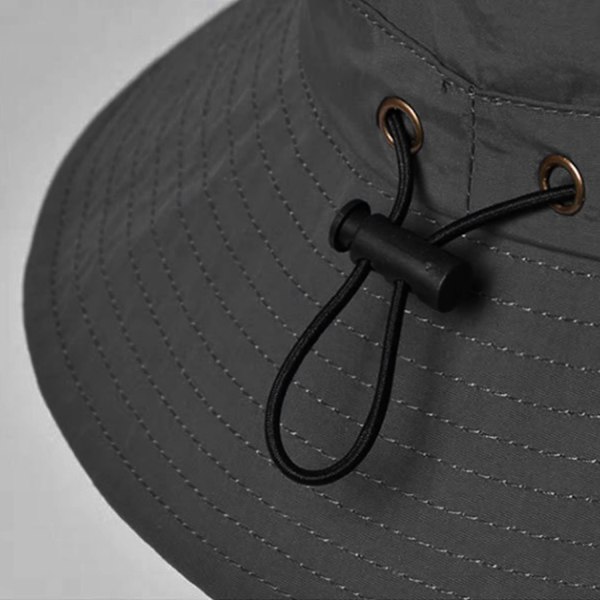 Bred Brättad Bucket Hat / Solhatt Svart