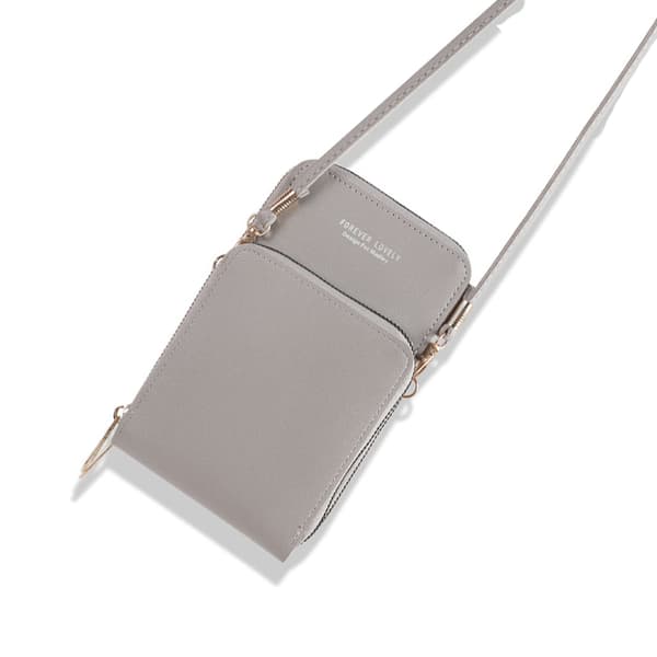 Multifunktionel telefonbæltetaske i PU-læder Grey Grey