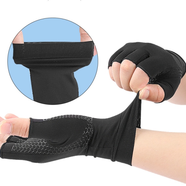 Halkfria halvfingerhandskar fitnesshandskar 1 par XL