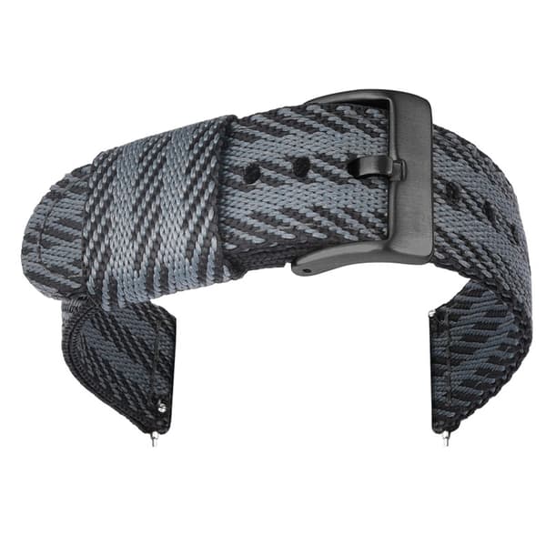 Stilfuld 24/22/20/18mm nylon urrem med sort spænde Black 24 mm Black 24 mm