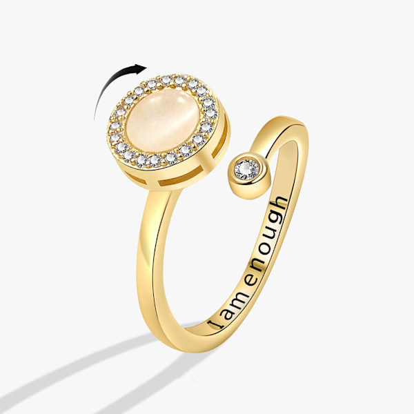 Justerbar åben ring med drejelig rund dekoration Guld