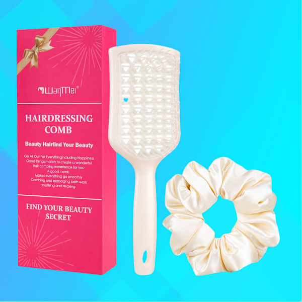 Utredningskamset med hårbottenmassageapparat - presentset med 2 delar Gul