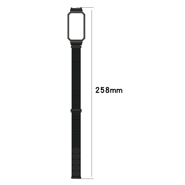 Snyggt vävt nylonband med silverram för Huawei Band Svart