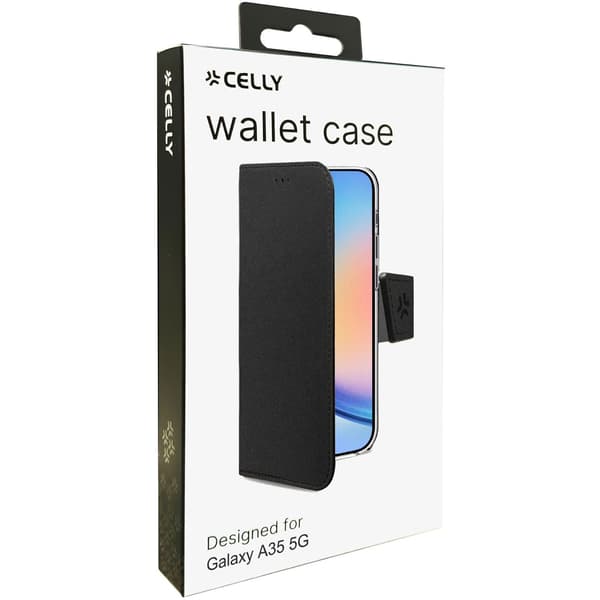 Wally-lompakkokotelo Galaxy A35 5G musta
