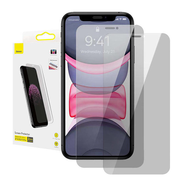 Baseus 0,3 mm skärmskydd (2st paket) för iPhone X/XS/11 Pro 5,8 tum