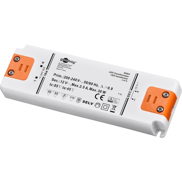 LED-transformator 12 V (DC) (DC), 30 W