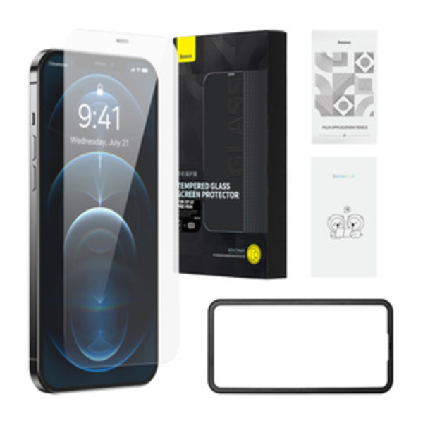 Baseus Schott HD härdat glas med dammfilter 0,3 mm för iPhone 12 Pro Max
