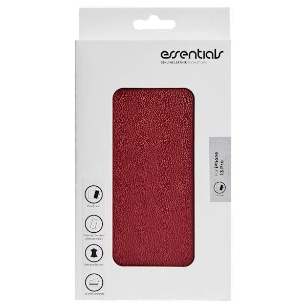 iPhone 13 Pro leather wallet, detachable, Red