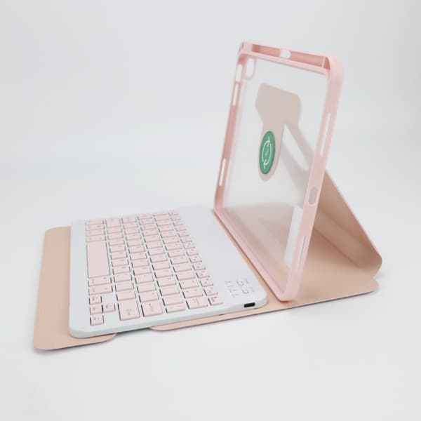 360° Roterande Ställ Bluetooth Tangentbordsfodral Kompatibelt med iPad 11 (A16) 2025 / iPad 10:e Gen 10.9" 2022 - Rosa