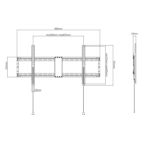 OFFICE HeavyDuty Foldable Fixed Wall Mount 43"90" 70 kg