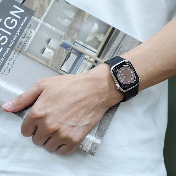 Magnetisk silikonearmbånd til Apple Watch - Sort/Orange (38/40/41mm) Orange
