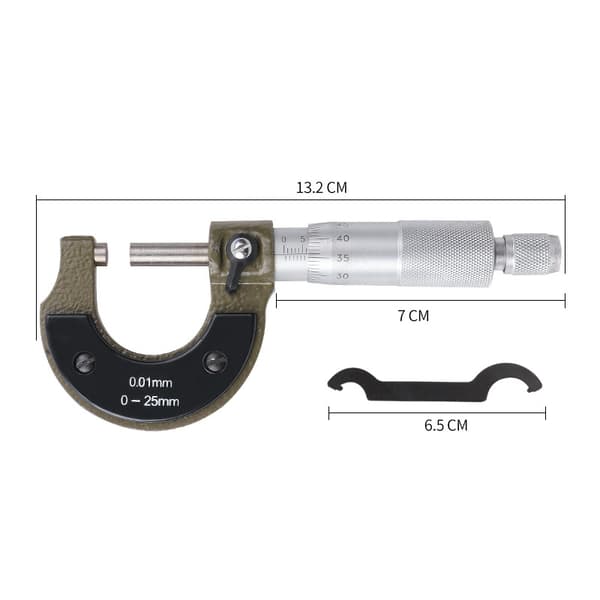Højpræcisions udvendig mikrometer 0-25 mm