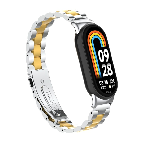 Stilfullt armband i rostfritt stål för Xiaomi Mi Band 9 Silver