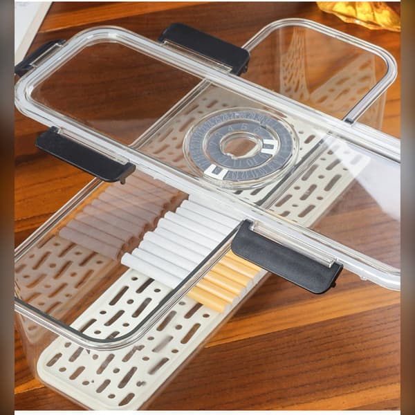 Memory Seal Cigarette Case - Lufttät Förvaringslåda för Rulltobak med Tidsmätare