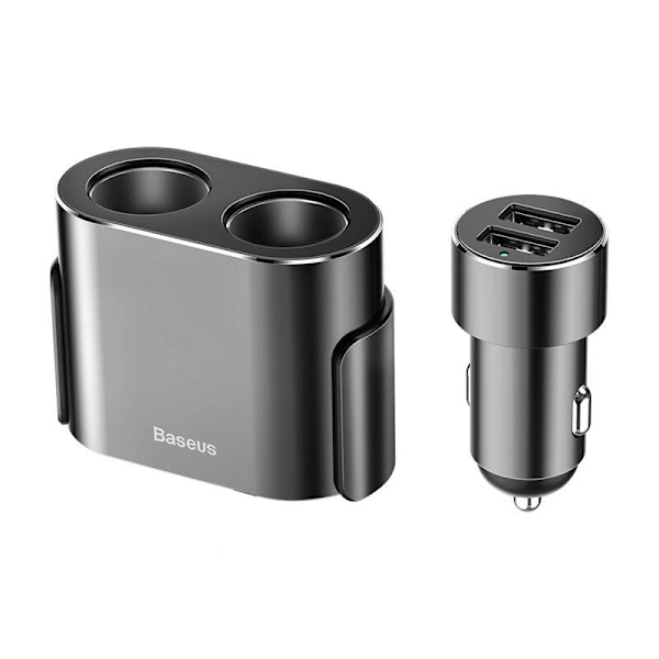 Baseus Lighter socket splitter 2xUSB 3,1A 100W (svart)
