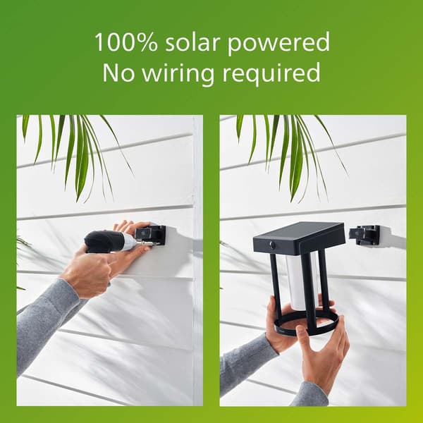 Fyve væglampe vinklet solcelle ultra effektiv LED 200 lm sort