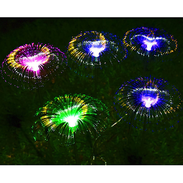 Solar Jellyfish Lights - 2 Pack 30CM Single Fiber Optic Manet