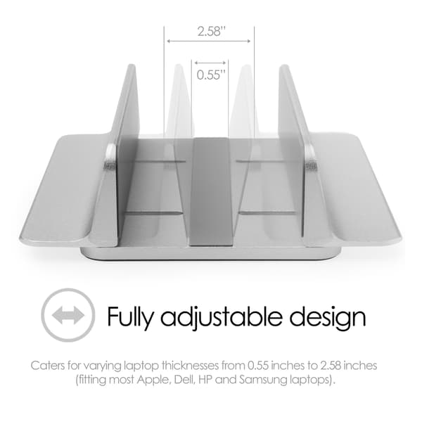 Bordsställ för Mac/Ultrabooks Justerbar Aluminium Silver