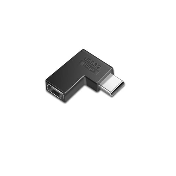 TYPE-C till TYPE-C 3.1 Adapter Sidoböjd (4-pack) - Stödjer 10Gbps, Ljud/Video och Snabbladdning