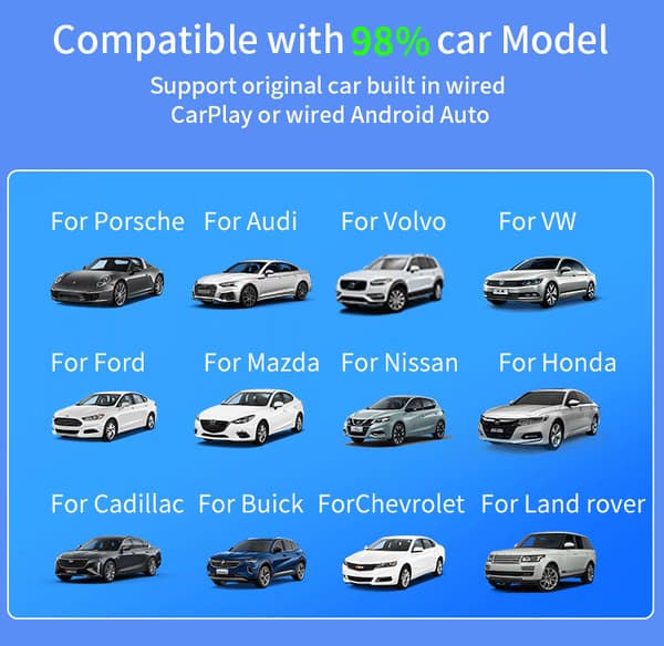 Trådløs CarPlay & Android Auto Adapter til Biler