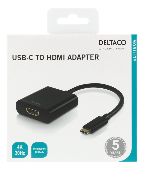 USB-C to HDMI adapter, 4096x2160 30Hz, black