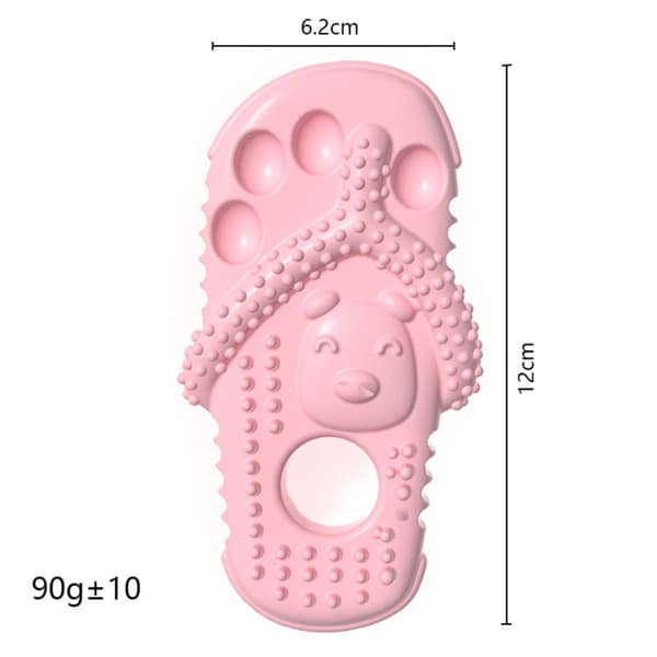 Toffelformad TPR Hundleksak - Tandrengöring & Interaktiv Lek Pink Pink