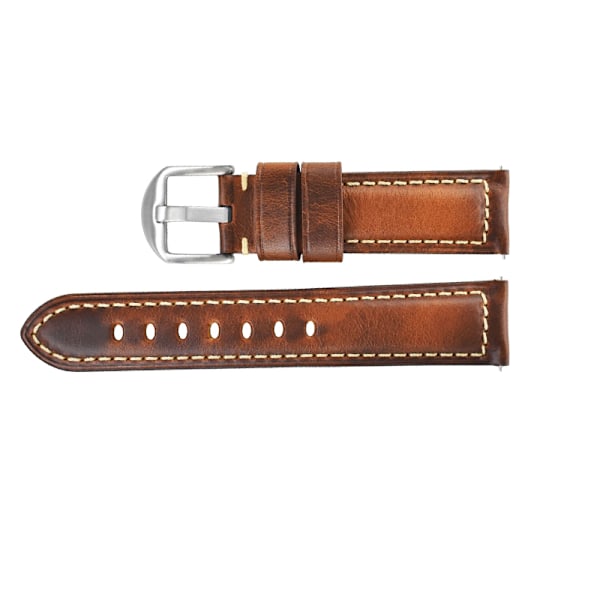 Italienskt läderarmbandsur - Gulbrun, 22mm