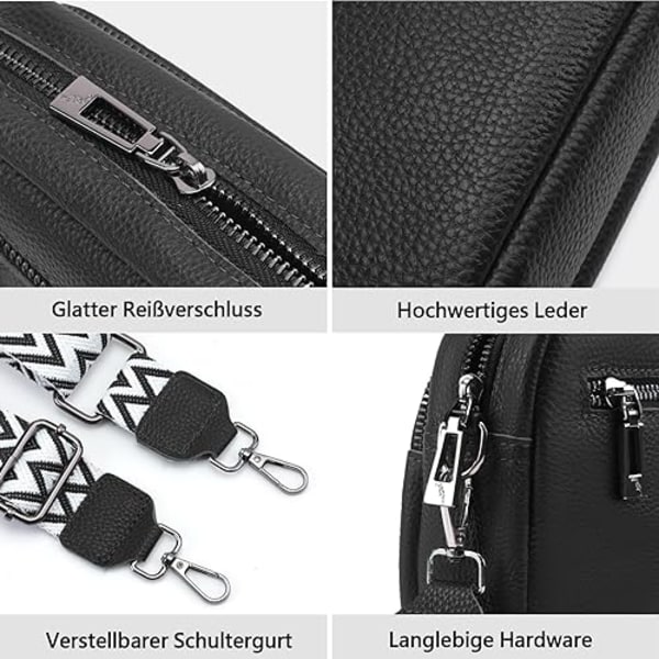 INF Crossbody taske skulderrem taske PU læder Sort