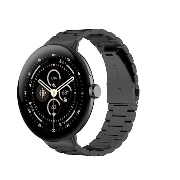 Google Pixel Watch 2,3 mm rem i rustfrit stål Sort