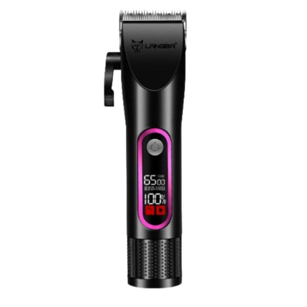 Professionel Kæledyrstrimmer med Keramisk Blad og LED-Display til Hunde og Katte Black Black
