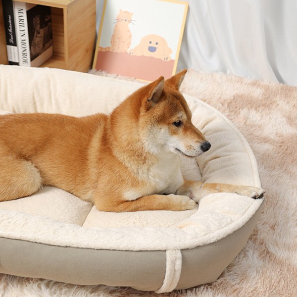 Mokkanahka Flanelli Nest Dog Bed Lemmikkien petimatto Harmaa M