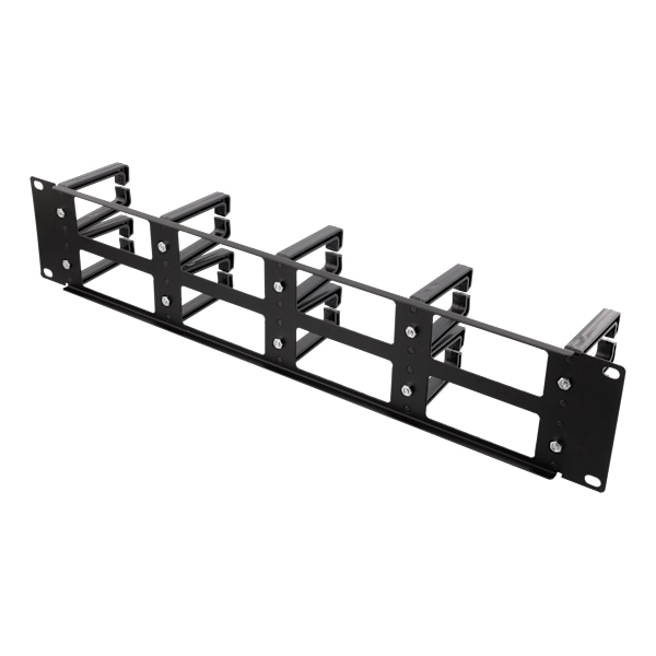 19" cable management, metal/plastic, 10 loops feedthrough