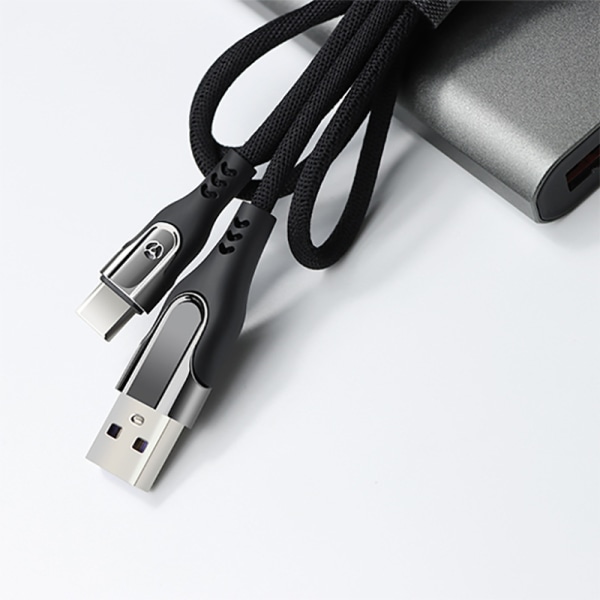 2-pack Type-C till USB-kabel 3.1A snabbladdning/datasynk 1 m Svart