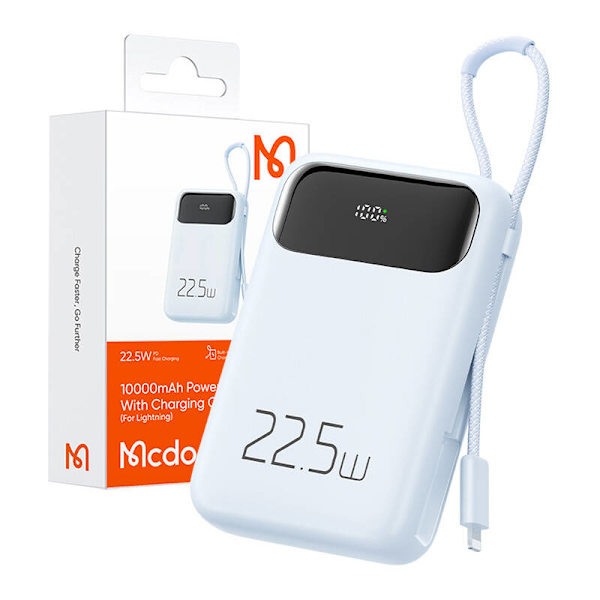 Mcdodo Power Bank MC-3254 10000mAh, 22,5W, för ljus (blå)