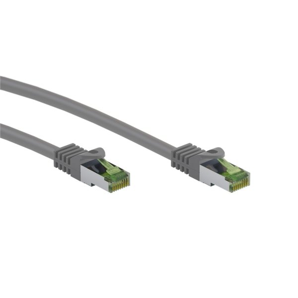 RJ45 patchkabel med CAT 8.1 S/FTP råkabel, AWG 26, grå