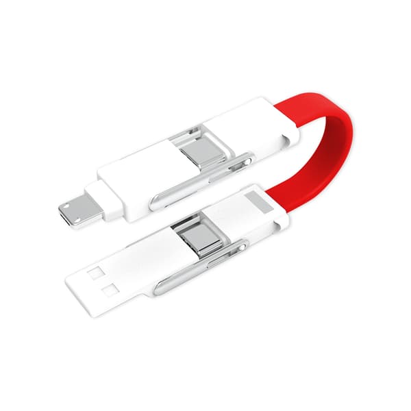 6-in-1 Monitoiminen Avaimenperä Datakaapeli - Red Red