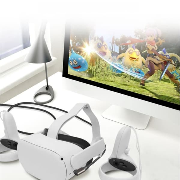 USB 3.0 A til C datakabel til VR-headset, PC-streaming, 90° vinkel, kobberkerne PVC, hvid, 3m/5m, kompatibel med Oculus Quest 2 5 m 5 m